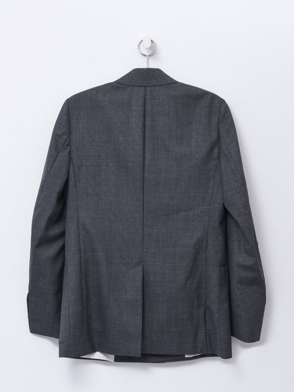 DOUBLE BREASTED JACKET_WOOL VISCOSE CANVAS HEATHER